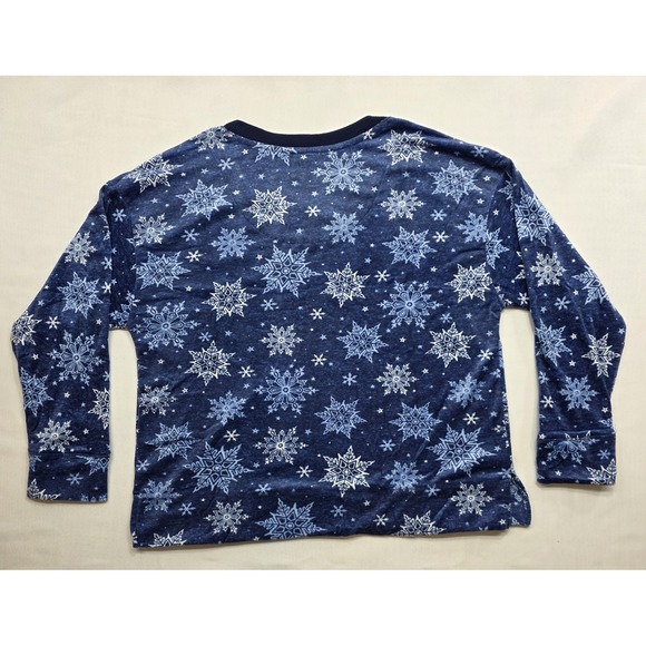 Nautica Women's Blue w Snowflakes Fleece 2 Piece Pajama Set. New. Size L - Picture 2 of 16